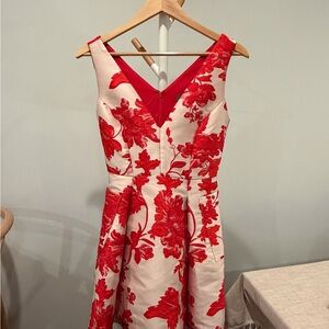 Eva Franco Red and Cream Backless Dress